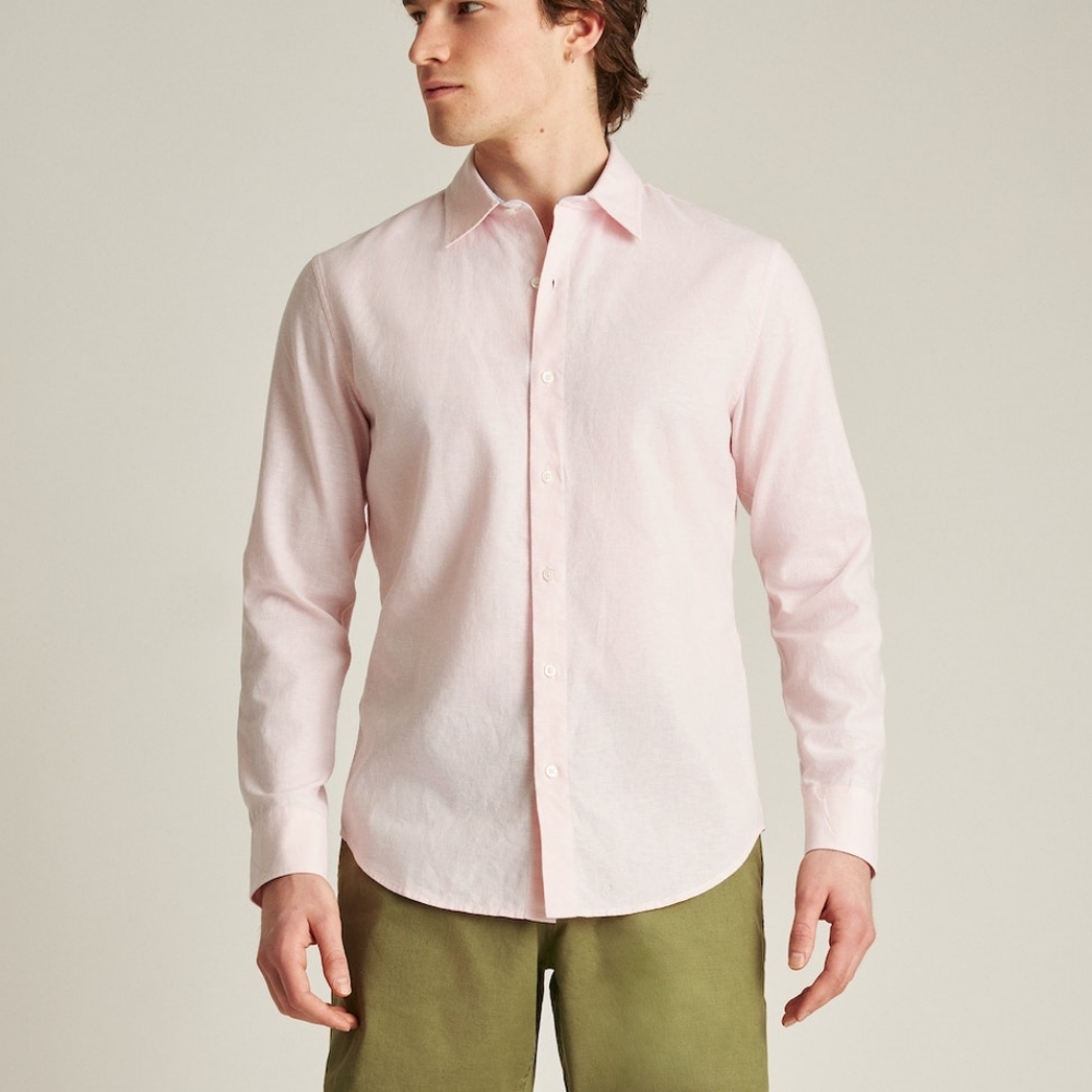 GAP  linen cotton shirt, Oxford pink, size L tall left pocket